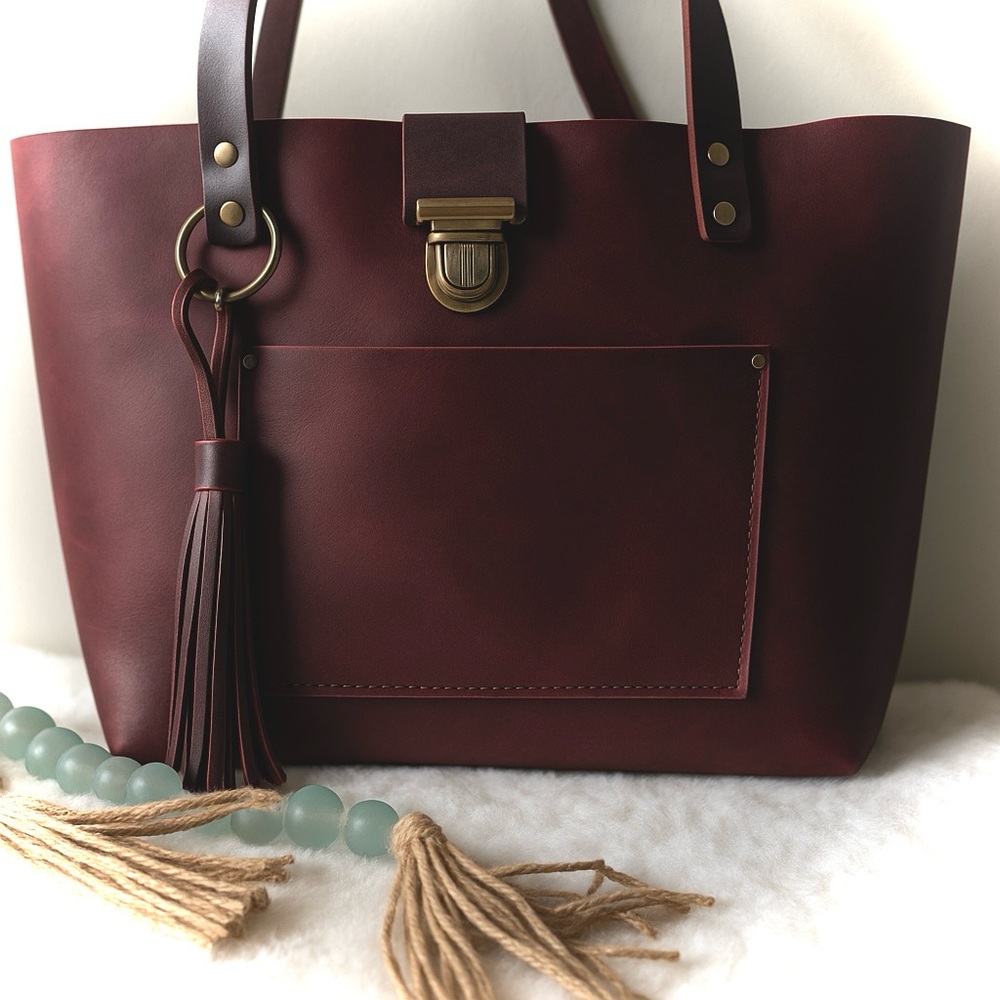 Portland Leather Merlot Oversized *Modified to Perfection!* Tote Bag